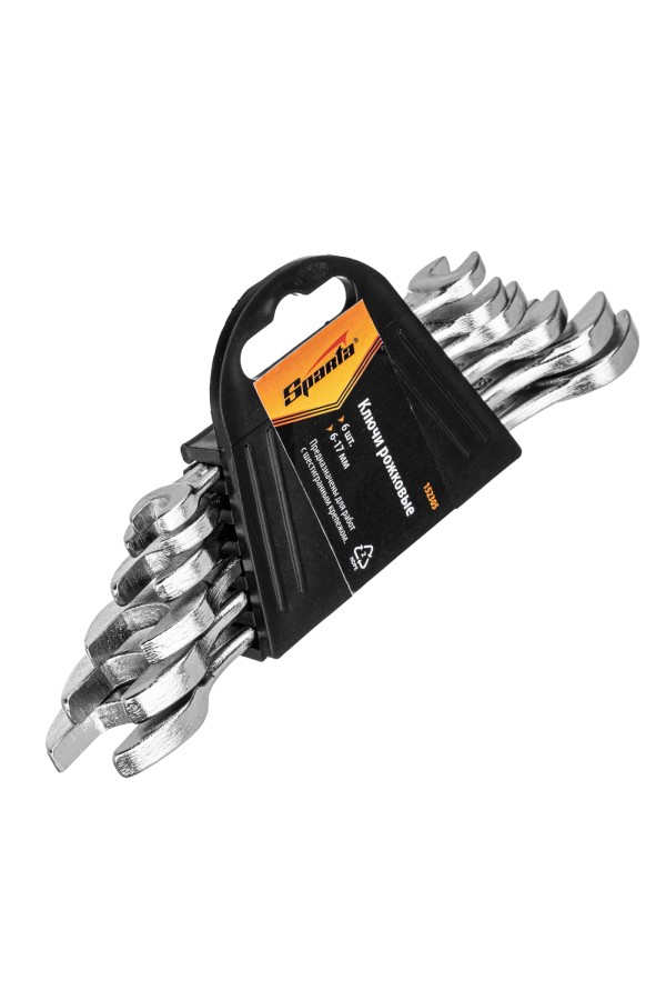 Набор ключей рожковых, 6 х 17 мм, 6 шт, хромированные Sparta