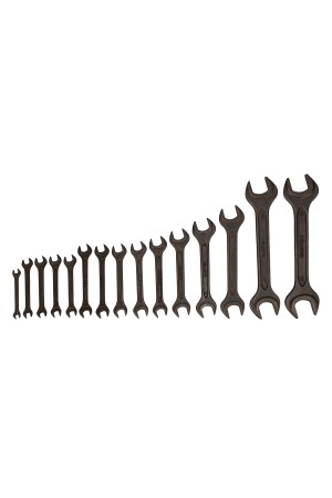 Набор ключей рожковых, 6 - 32 мм, 15 шт., CrV, фосфатированные Сибртех