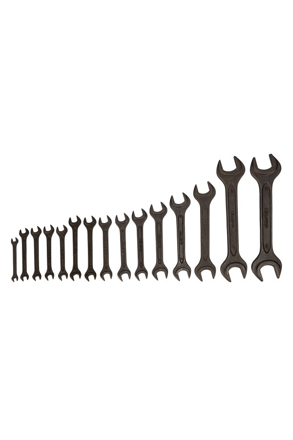 Набор ключей рожковых, 6 - 32 мм, 15 шт., CrV, фосфатированные Сибртех