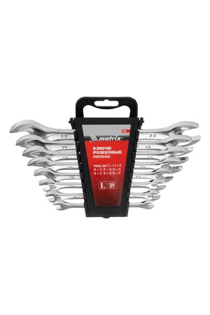 Набор ключей рожковых 8 шт, 6-22мм, CrV, Elliptical, зеркальное хромирование Matrix