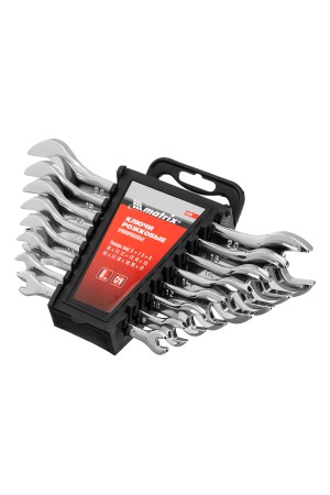 Набор ключей рожковых 8 шт, 6-22мм, CrV, Elliptical, зеркальное хромирование Matrix