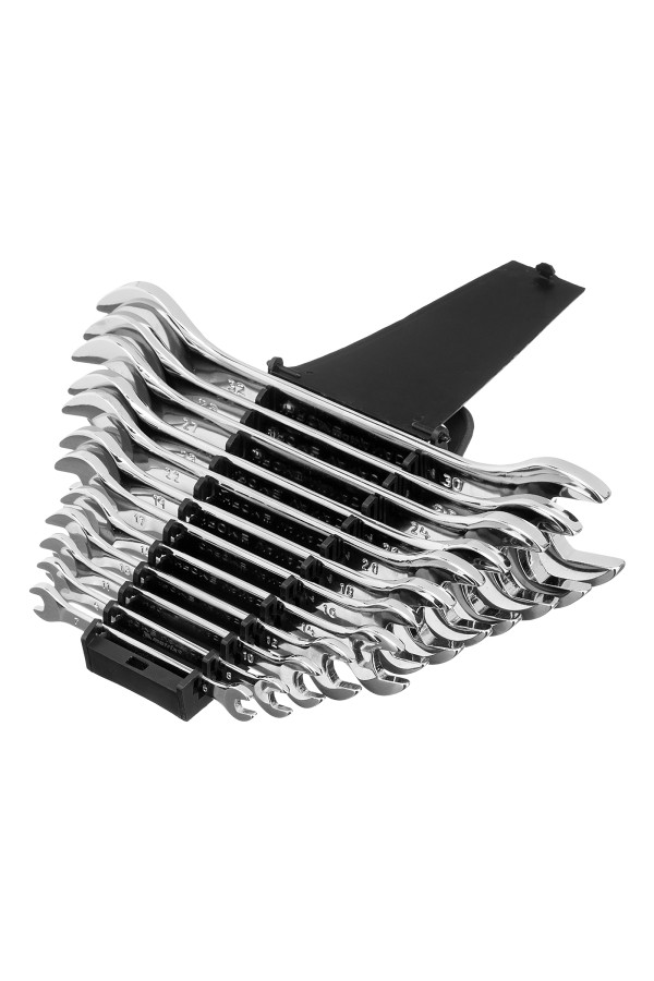 Набор ключей рожковых 12 шт, (6-32мм) CrV, EllipticaL зеркальное хромирование Matrix