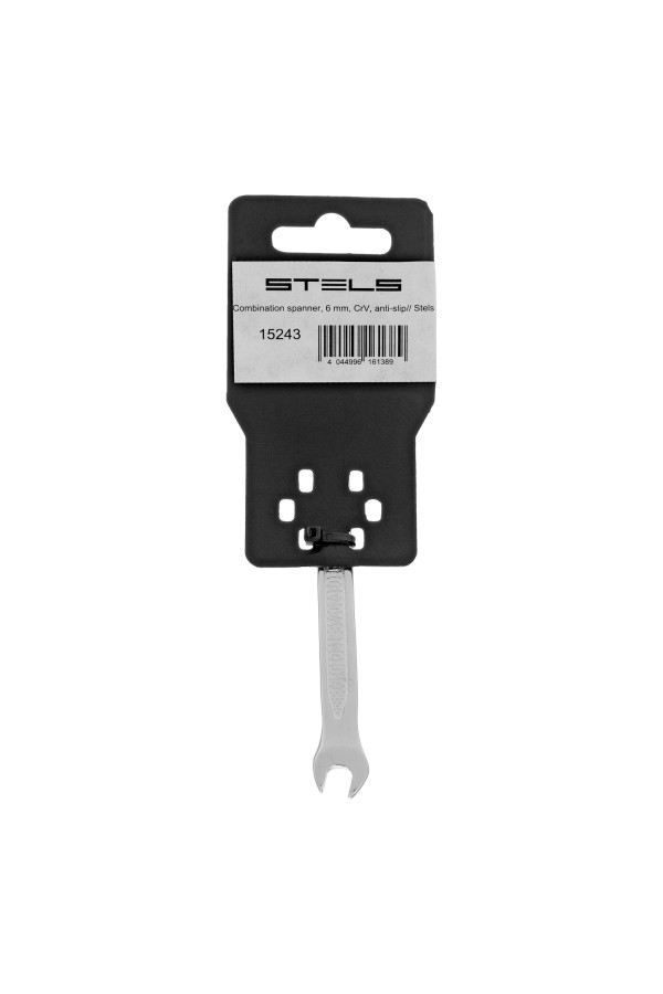 Ключ комбинированный, 6 мм, CrV, антислип Stels