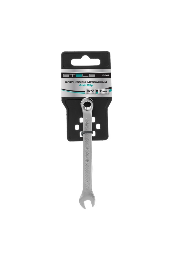 Ключ комбинированный, 7 мм, CrV, антислип Stels