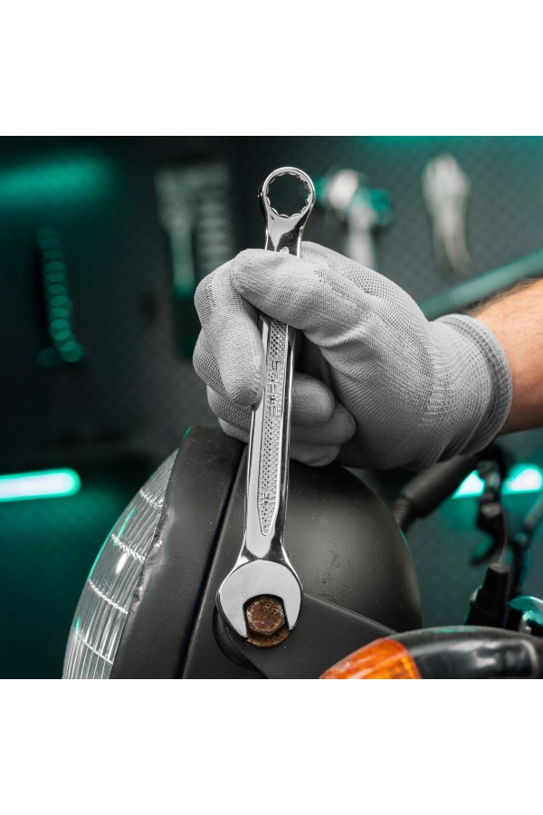 Ключ комбинированный, 15 мм, CrV, антислип Stels