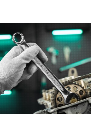 Ключ комбинированный, 18 мм, CrV, антислип Stels