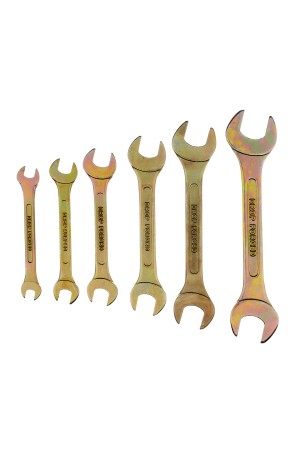 Набор ключей рожковых 6-17 мм, 6 шт, желтый цинк Сибртех