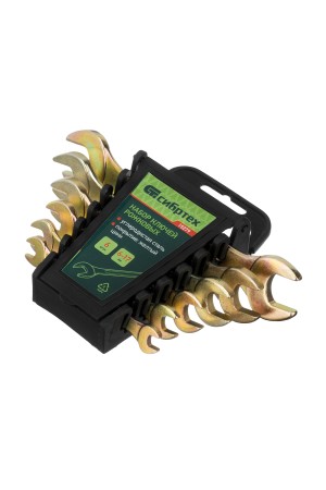 Набор ключей рожковых 6-17 мм, 6 шт, желтый цинк Сибртех