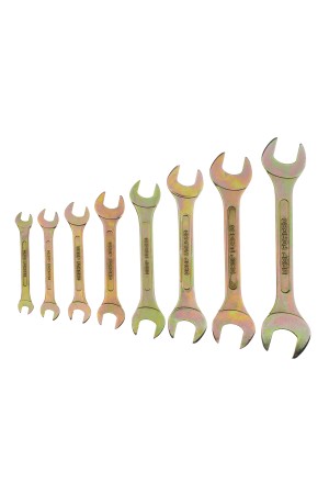 Набор ключей рожковых 6-22 мм, 8 шт, желтый цинк Сибртех