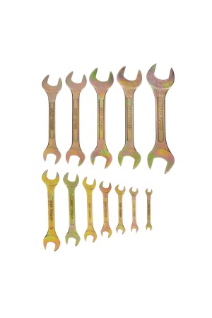 Набор ключей рожковых 6-32 мм, 12 шт, желтый цинк Сибртех