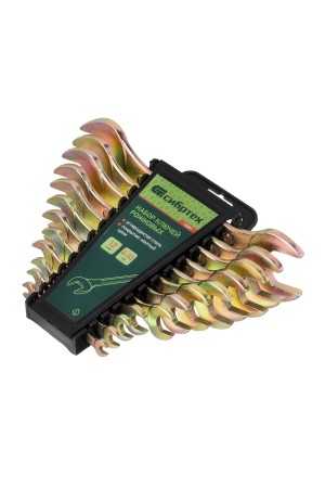 Набор ключей рожковых 6-32 мм, 12 шт, желтый цинк Сибртех