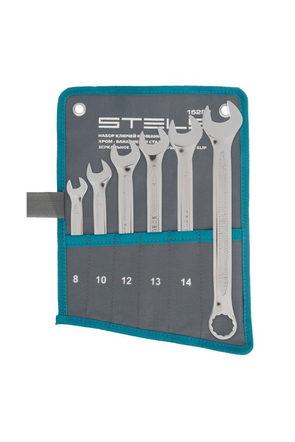 Набор ключей комбинированных 6 шт, 8-17 мм,  антислип Stels