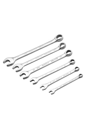 Набор ключей комбинированных, 6-17 мм, 6 шт, CrV, матовый хром Matrix