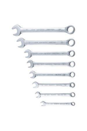 Набор ключей комбинированных, 8-19 мм, 8 шт, CrV, матовый хром Matrix