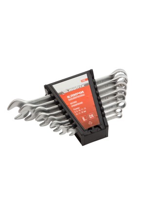 Набор ключей комбинированных, 6-19 мм, 8 шт, CrV, матовый хром Matrix