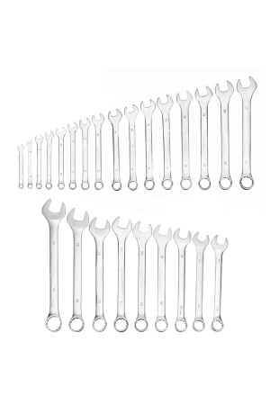 Набор ключей комбинированных, 6-32 мм, 25 шт, CrV, матовый хром Matrix