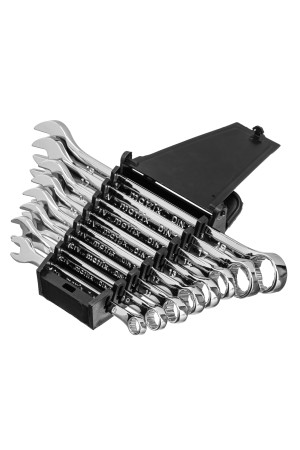 Набор ключей комбинированных, 8-19 мм, 8 шт, CrV, полированный хром Matrix