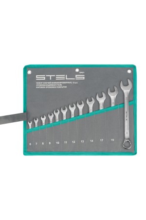 Набор ключей комбинированных 6-22 мм, 12 шт, CrV, матовый хром Stels