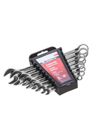 Набор ключей комбинированных, 6-19 мм, 8 шт, CrV, полированный хром Matrix