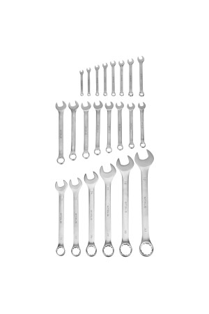 Набор ключей комбинированных 6-32 мм, 22 шт, CrV, матовый хром Stels