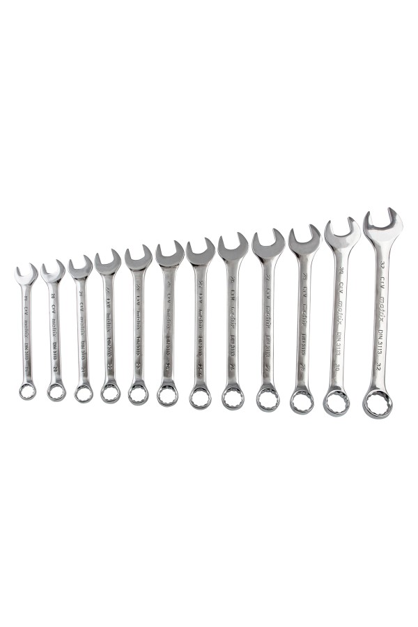 Набор ключей комбинированных, 6-32 мм, 25 шт, CrV, полированный хром Matrix