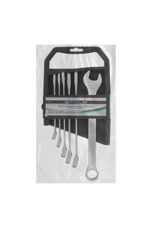 Набор ключей комбинированных, 8-17 мм, 6 шт, CrV, матовый хром Stels