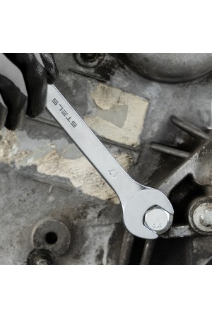 Набор ключей комбинированных, 8-19 мм, 8 шт, CrV, матовый хром Stels