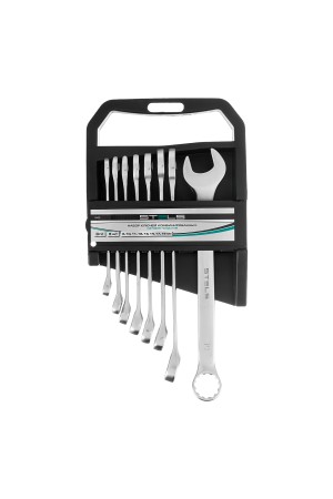 Набор ключей комбинированных, 8-19 мм, 8 шт, CrV, матовый хром Stels