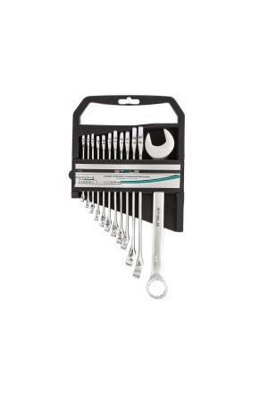 Набор ключей комбинированных, 6-22 мм, 12 шт, CrV, матовый хром Stels
