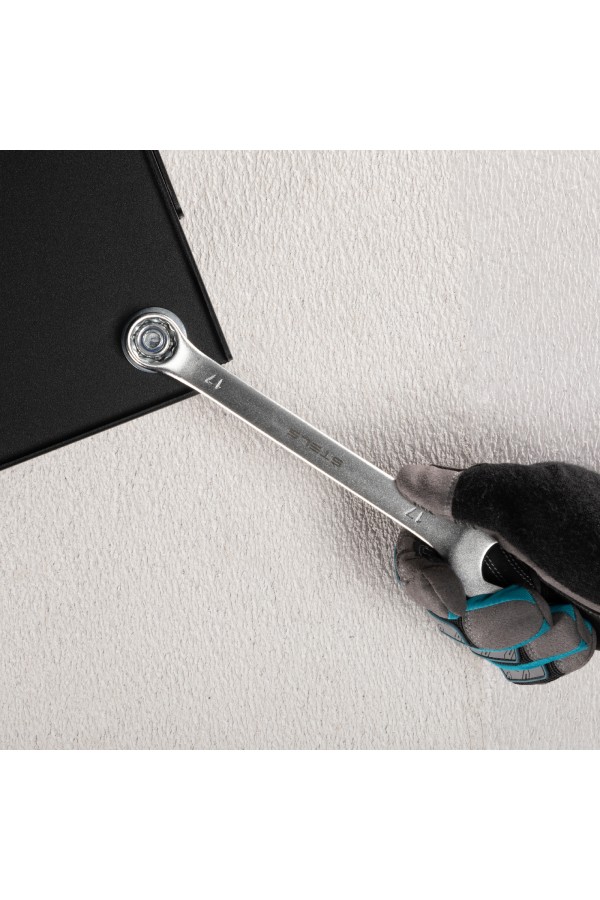 Набор ключей комбинированных, 6-22 мм, 12 шт, CrV, матовый хром Stels