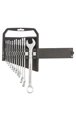 Набор ключей комбинированных, 6-22 мм, 12 шт, CrV, матовый хром Stels
