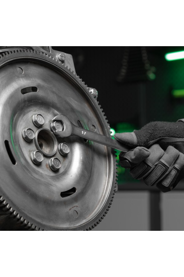 Набор ключей комбинированных 6-17 мм, 6 шт., CrV, матовый хром Stels