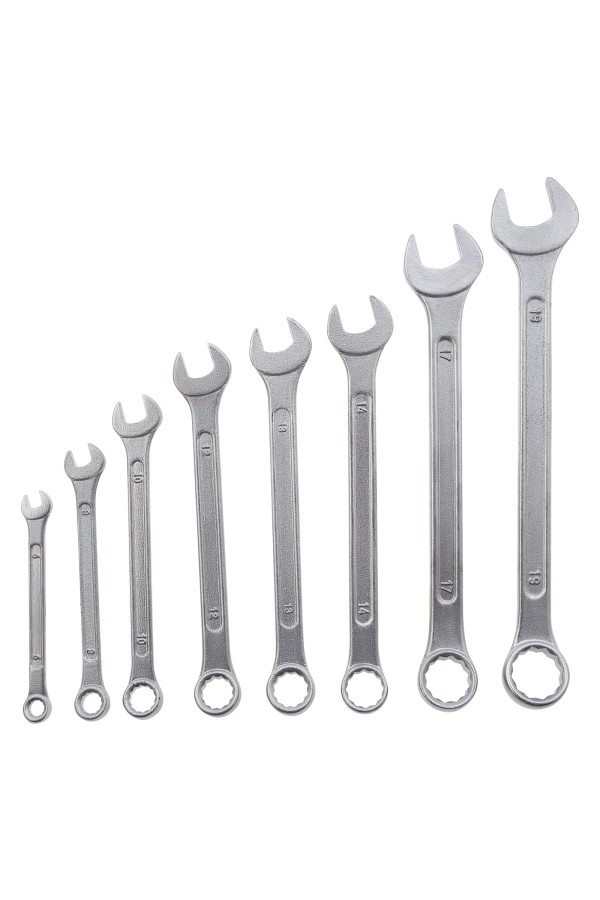 Набор ключей комбинированных, 6-19 мм, хромированные, 8 шт, Sparta