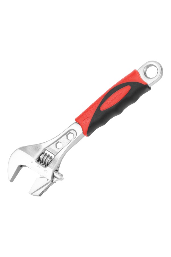 Ключ разводной, 200 мм, переставная губка, двухкомпонентная рукоятка Matrix