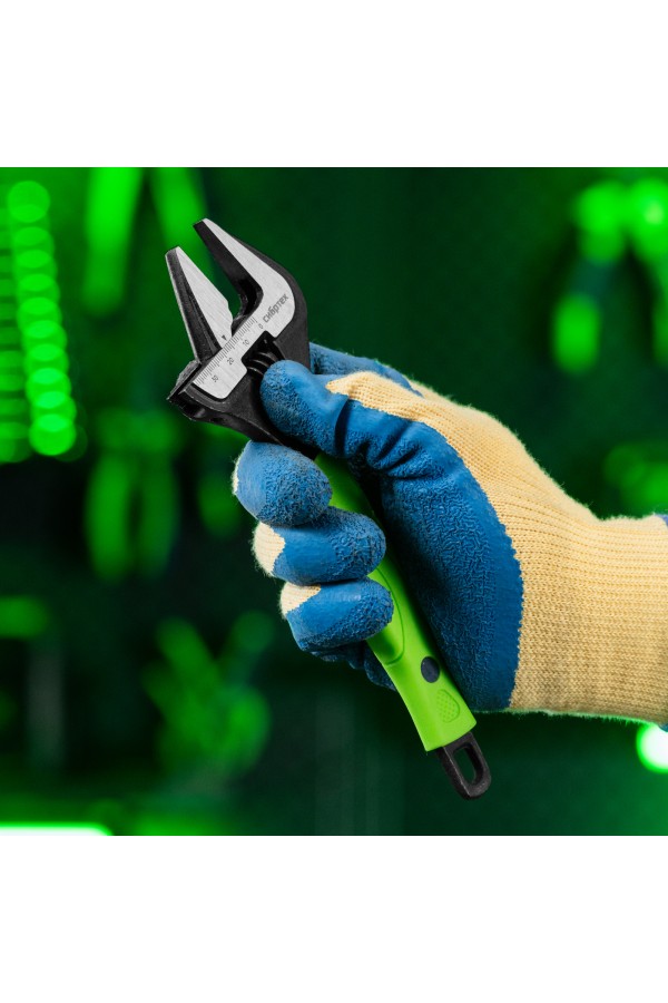 Ключ разводной, 200 мм, тонкие губки, фосфатированый Сибртех