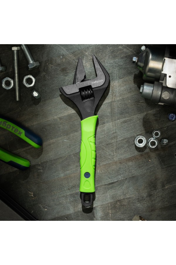 Ключ разводной, 200 мм, тонкие губки, фосфатированый Сибртех