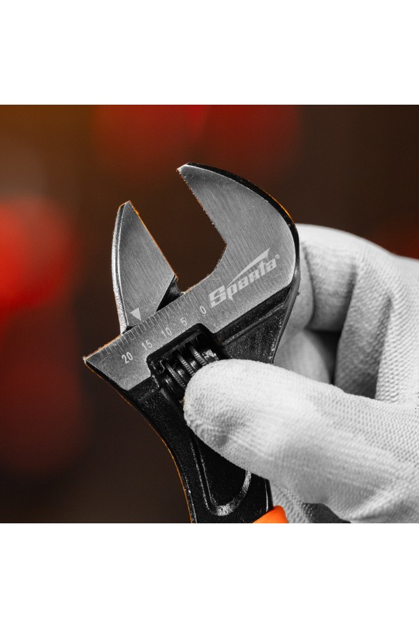 Ключ разводной, 200 мм, двухкомпонентная рукоятка Sparta