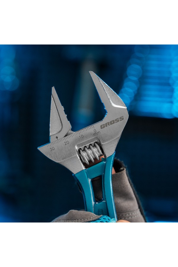 Ключ разводной 200 мм, CrV, облегченный Gross