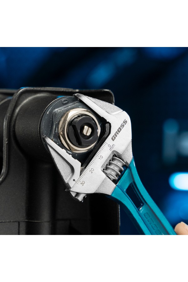 Ключ разводной 200 мм, CrV, облегченный Gross