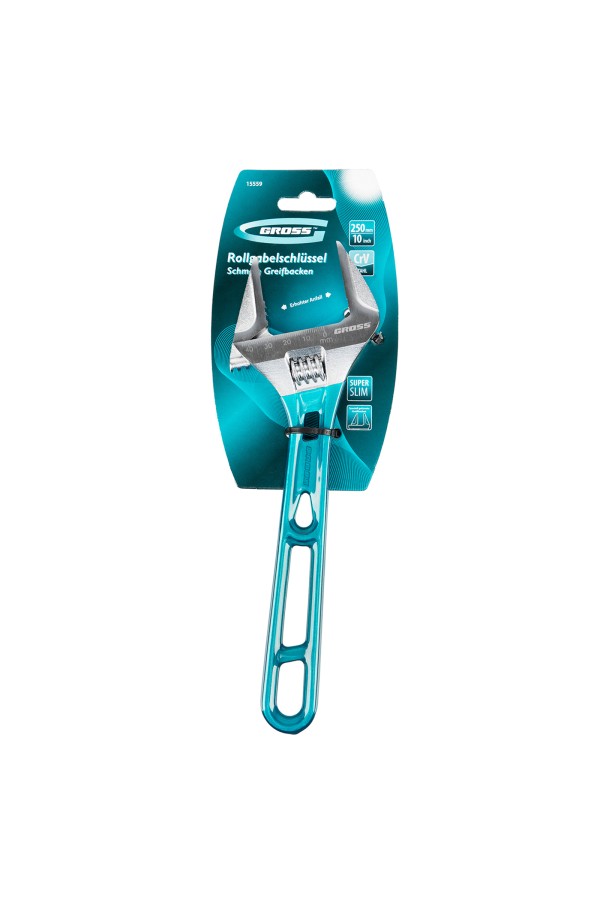 Ключ разводной 250 мм, CrV, облегченный Gross