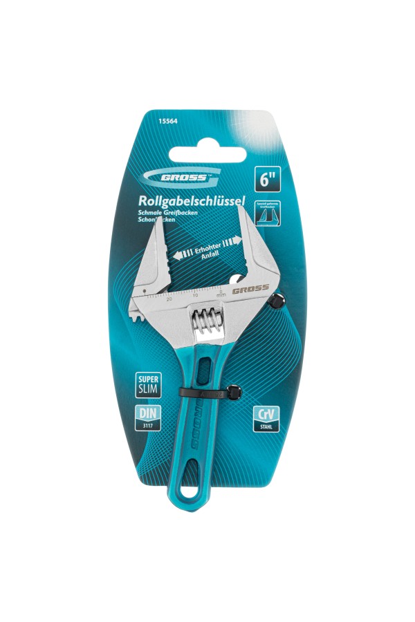 Ключ разводной, 120 мм, CrV, укороченная ручка Gross