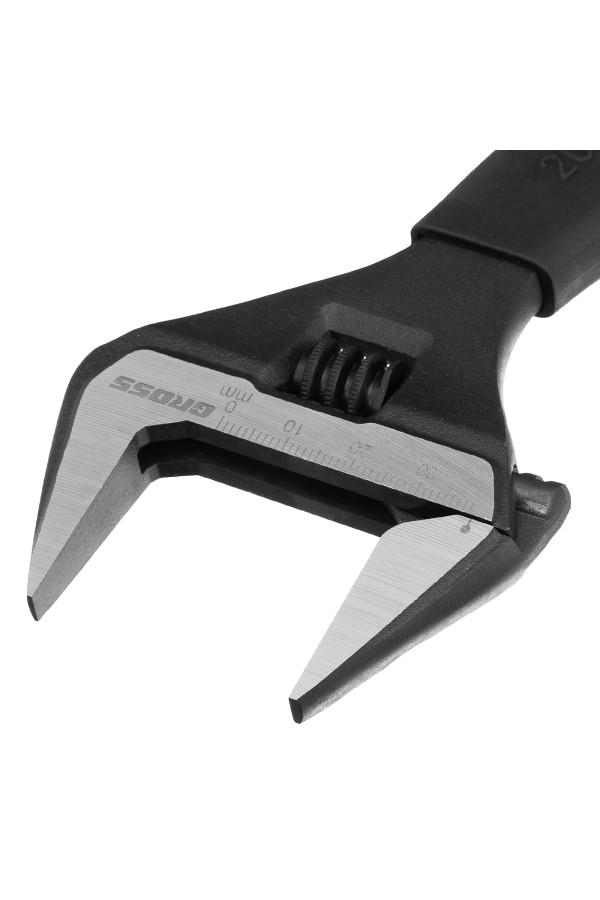 Ключ разводной, 200 мм, CrV, тонкие губки, защитные насадки Gross