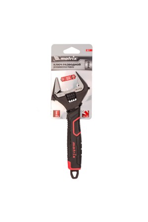 Ключ разводной, тонкие губки, фосфатированный, двухкомпонентная рукоятка, 200 мм, PRO Matrix