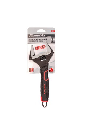 Ключ разводной, тонкие губки, фосфатированный, двухкомпонентная рукоятка, 250 мм, PRO Matrix