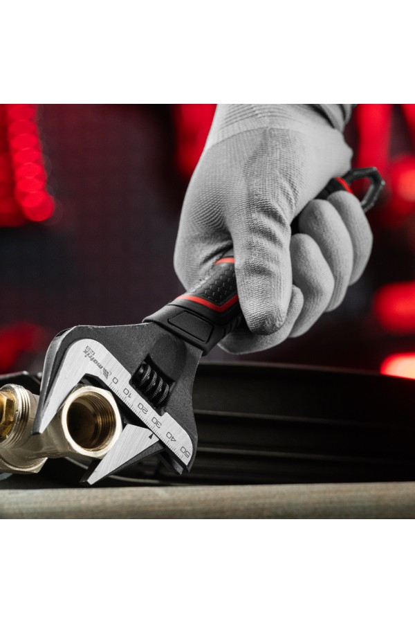 Ключ разводной, тонкие губки, фосфатированный, двухкомпонентная рукоятка, 250 мм, PRO Matrix