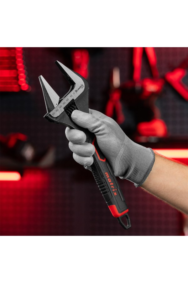 Ключ разводной, тонкие губки, фосфатированный, двухкомпонентная рукоятка, 300 мм, PRO Matrix