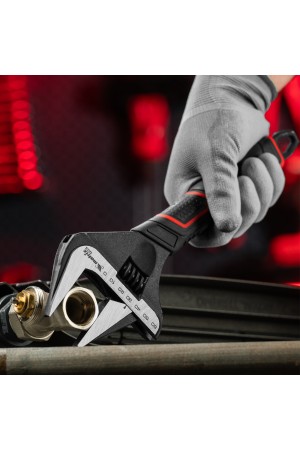 Ключ разводной, тонкие губки, фосфатированный, двухкомпонентная рукоятка, 300 мм, PRO Matrix