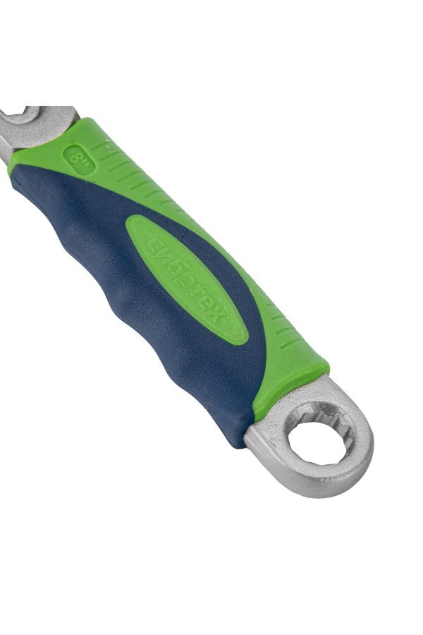 Ключ разводной, 200мм, переставная губка, 2-х комп.рукоятка Сибртех