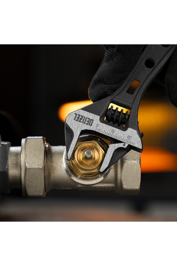 Ключ разводной 115 мм, CrV, кованый, укороченная рукоятка Denzel