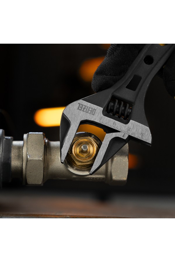 Ключ разводной 135 мм, CrV, кованый, укороченная рукоятка Denzel